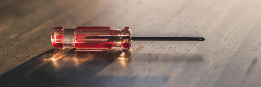 A small screwdriver on a table