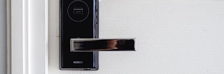 Close-up of a smart home lock