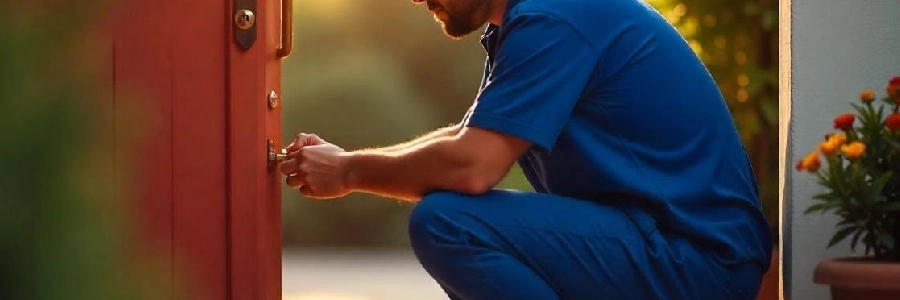 Okey Locksmith professional mobile locksmith skillfully repairing a lock with professional tools