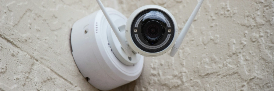 Security camera on the wall