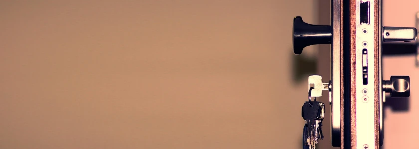 key inserted in door lock