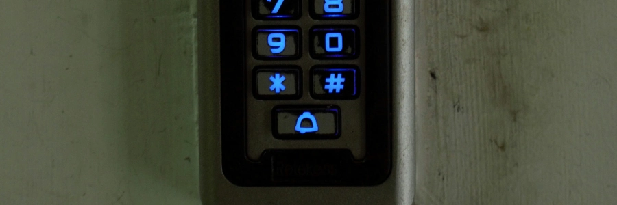 keypad lock on the wall